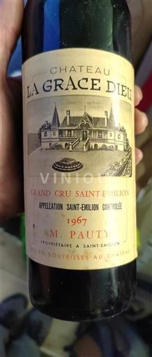 Bordeaux Saint-Émilion Grand Cru Château La Grace Dieu 1967