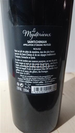 Languedoc Saint-Chinian Cave de Saint-Chinian Le Mystérieux 2019