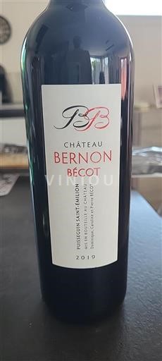 Vin Rouge sec Château Bernon-Bécot 2019 France Bordeaux Puisseguin-saint-émilion AOC