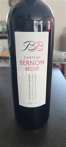 Bordeaux Puisseguin-Saint-Émilion Château Bernon Bécot 2017