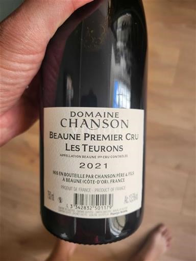 Bourgogne Beaune Premier Cru Domaine Chanson Les Teurons 2021