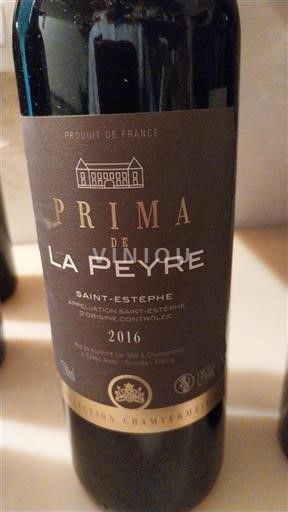 Vin Rouge sec Prima Château La Peyre 2016 France Bordeaux Saint-Estèphe AOC