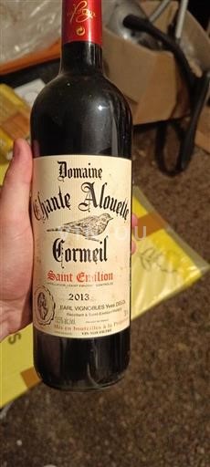 Bordeaux Saint-Émilion Domaine Chante Alouette Corneil 2013