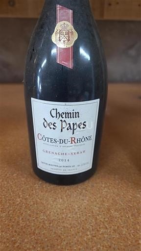 Vin Rouge sec Grenache-Syrah Chemin des Papes 2014 France Vallée du Rhône Côtes-du-rhône