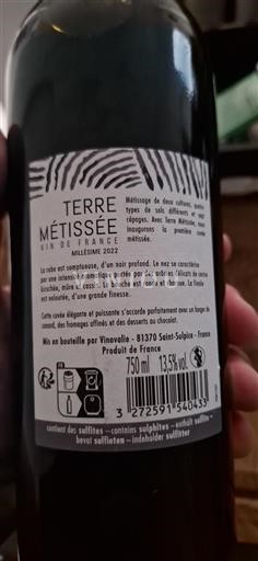 South West Unspecified Vinovalie Terre Métissée 2022