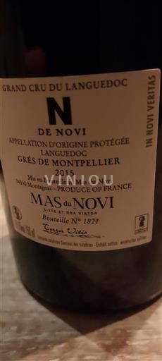 Linguadoca Grès di Montpellier Mas du Novi N de Novi 2015
