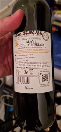 Vin Rouge sec La Cave Augustin Florent 2023 France Bordeaux Côtes-de-Bordeaux
