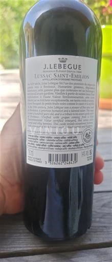 Bordeaux Lussac-saint-émilion J. Lebègue 2020
