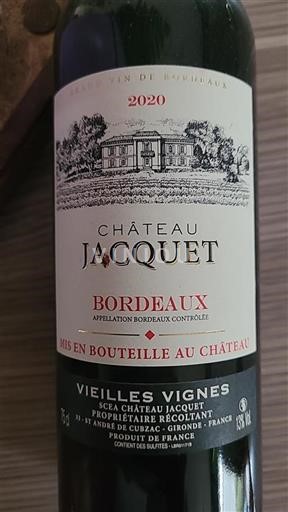 Bordeaux Château Jacquet Vieilles Vignes 2020