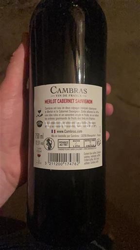 Languedoc Ospecificerad Cambras Merlot Cabernet Sauvignon Icke årgångsbetecknad