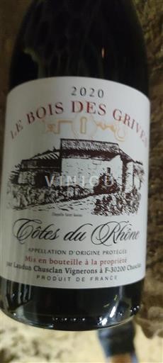 Valle del Ródano Côtes del Ródano Laudun Chusclan Vignerons Le Bois des Grives 2020