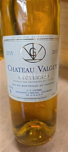 Bordeaux Sauternes Château Valguy 2015