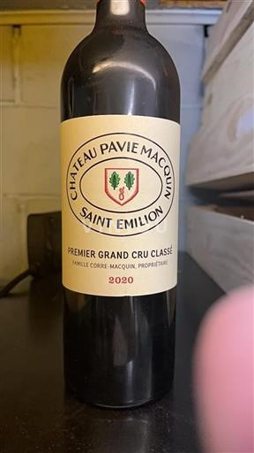 Bordeaux Saint-Émilion Premier Grand Cru Classé Pavie Macquin 2020