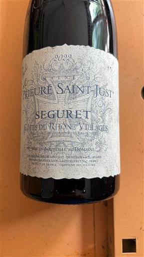 Vin Rouge sec Domaine Prieuré Saint-Just 2022 France Vallée du Rhône