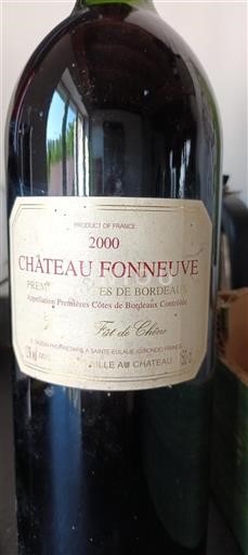 Bordeaux Premières Côtes de Bordeaux Château Fonneuve Fût de Chêne 2000