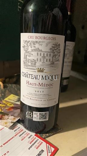 Bordeaux Haut-Médoc Cru Bourgeois Miqueu 2015