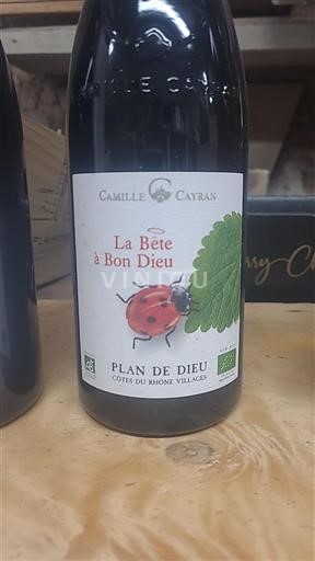 Vin Rouge sec La Bête à Bon Dieu Camille Cayran 2021 France Vallée du Rhône