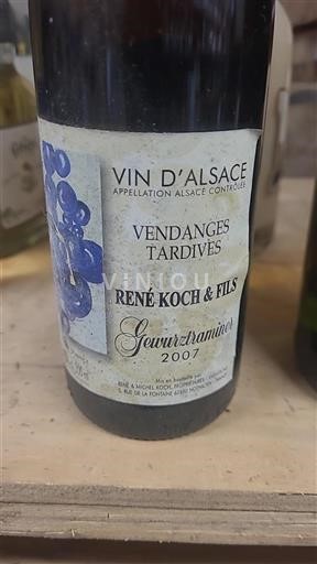 Alsace Vendanges Tardives René Koch & Fils Gewurztraminer 2007