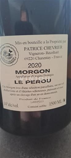 Beaujolais Morgon Patrice Chevrier Le Perou 2020