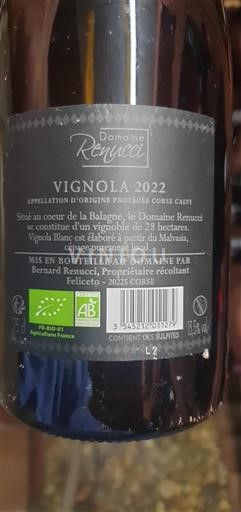 Corsica Non specificato Domaine Renucci Vignola 2022