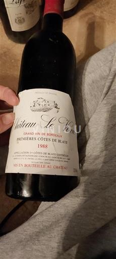 Vin Rouge sec Le Virou 1988 France Bordeaux