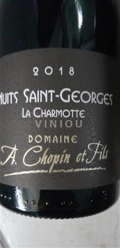Vin Rouge sec La Charmotte Domaine A. Chopin et Fils 2018 France Bourgogne Nuits-saint-georges
