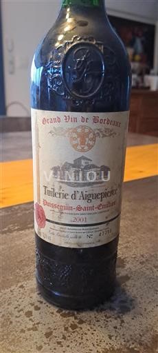 Bordeaux Puisseguin-Saint-Émilion Tuilerie Aiguepierce 2001