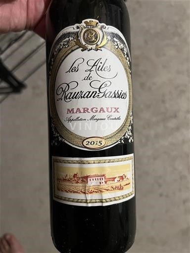 Bordeaux Margaux Grand Cru Rauzan-Gassies Les Ailes 2015