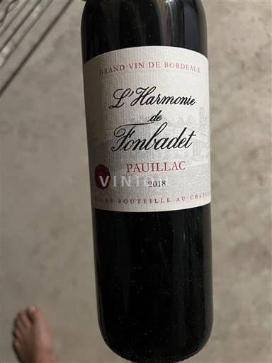Bordeaux Pauillac Fonbadet L'Harmonie de Fonbadet 2018