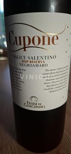 Apulia Wines Salice Salentino Feudi di Guagnano Cupone 2019
