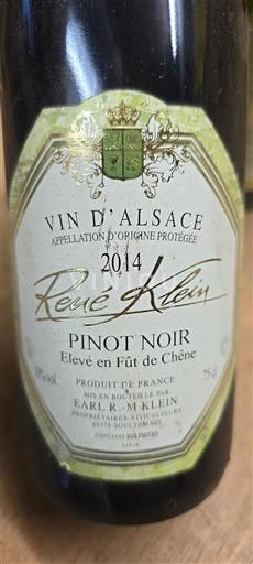 Alsace Pinot noir Grand Cru René Klein 2014