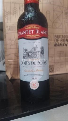 Bordeaux Côtes-de-bourg Chantet Blanet 2022