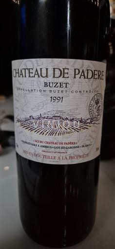 Sud-Ouest Buzet Château Padère 1991