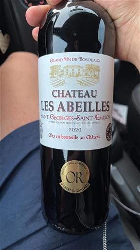 Vin Rouge sec Château Les Abeilles 2020 France Bordeaux Saint-Georges-Saint-Émilion