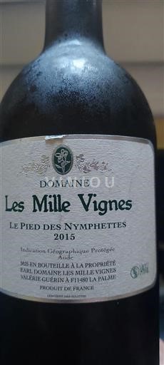 Linguadoca e Rossiglione Aude Domaine Les Mille Vignes Le Pied des Nymphettes 2015