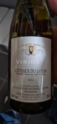 Loirevallei Coteaux du Layon Domaine Mercier 2022