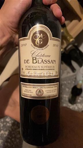 Bordeaux Bordeaux supérieur Château Blassan Fûts de Chêne 2012