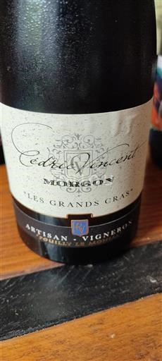Vin Rouge sec Les Grands Cras Cédric Vincent 2021 France Beaujolais Morgon AOC