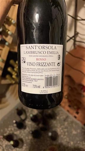 Emilia-Romagna Lambrusco Sant'Orsola Lambrusco Emilia 2013