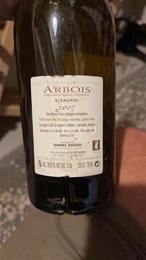 Jura Arbois Domaine Daniel Dugois Savagnin 2007