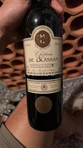 Bordeaux Bordeaux supérieur Château Blassan Fûts de Chêne 2015