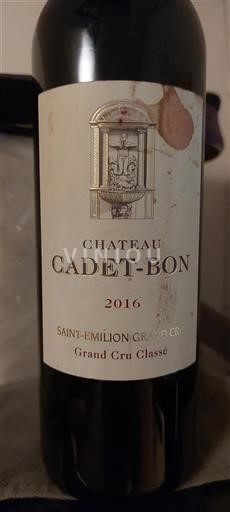 Bordeaux Saint-Émilion Grand Cru Grand Cru Château Cadet-Bon 2016