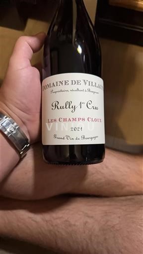 Vin Rouge sec Les Champs Cloux Domaine Villaine 2021 France Bourgogne Rully Premier Cru