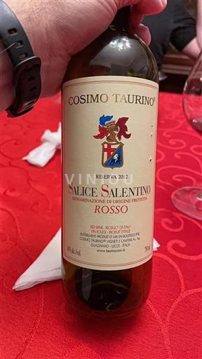 Apulia Wines Salice Salentino Cosimo Taurino 2012