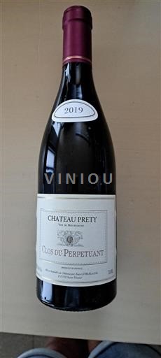 Burgundi Määrittelemätön Grand Cru Château Prety Clos du Perpetuant 2019