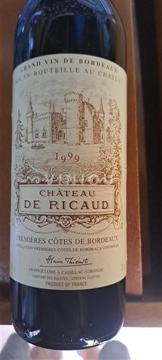 Bordeaux Premières Côtes de Bordeaux Château Ricaud 1999