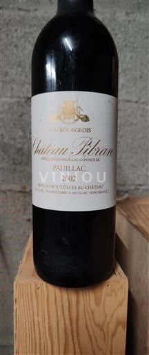 Bordeaux Pauillac Cru Bourgeois Château Pibran 2002