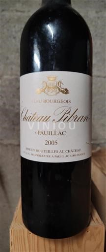 Bordeaux Pauillac Cru Bourgeois Château Pibran 2005