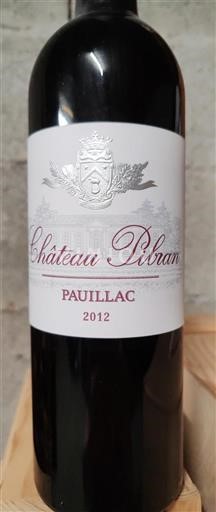 Bordeaux Pauillac Grand Cru Château Pibran 2012