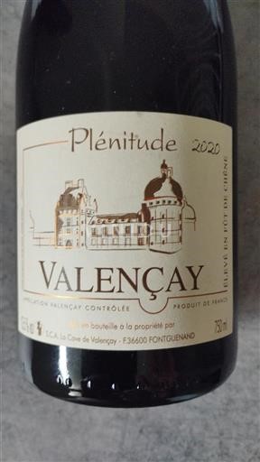 Vin Rouge sec Plénitude La Cave de Valençay 2020 France Vallée de la Loire Valençay